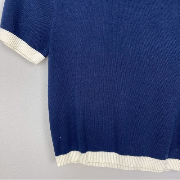 NWT Julie Brown NYC White/Navy Short Sleeve Top - Picture 8 of 12